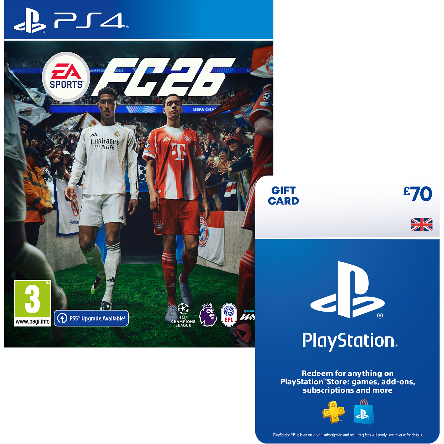 EA SPORTS FC 26 PS4 + £70 PlayStation Store Gift Card